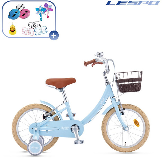 2025 삼천리 16 딩고 4세 5세 어린이 네발자전거 어린이 보조바퀴 자전거 90% 조립, 1개, 1080cm, 라이트 블루