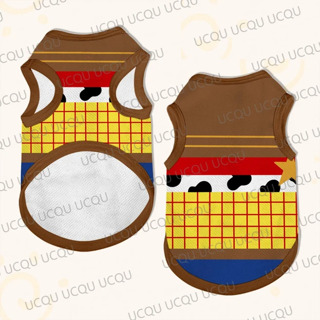 토이 스토리 애완 동물 조끼 우디 & 버즈 라이트 개와 고양이 옷 소형 만화 스타일 복장, 03 XXL, 03 WHITE