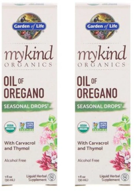 Garden of Life 가든오브라이프 오레가노 오일 1oz(30ml) 2개 mykind Organics Oil Oregano Seasonal Drops, 1ml - 쿠팡