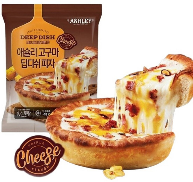 애슐리 고구마 딥디쉬 피자 388g 냉동 치즈, 1개
