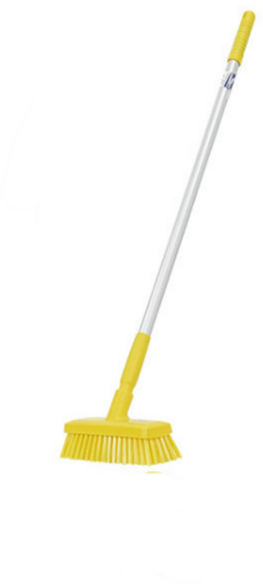 바이칸 스탠드 욕실바닥 화장실 청소솔(헤드분리가능) 1100mm, 노랑, 1개