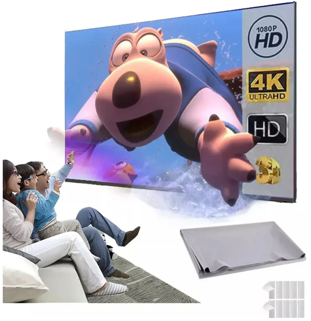 NOTOO 4K ALR 회색 금속성 고휘도 와이드 빔프로젝터 스크린, 검정색 테두리 없음, 100형