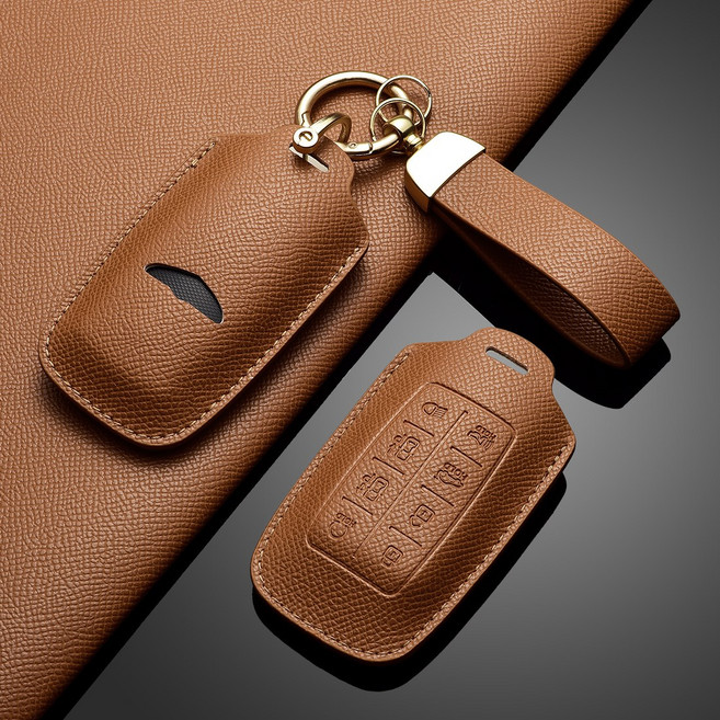 카로카 제네시스 호환 가죽 키케이스 G70 G80 G90 GV70 GV80, G-3, 브라운