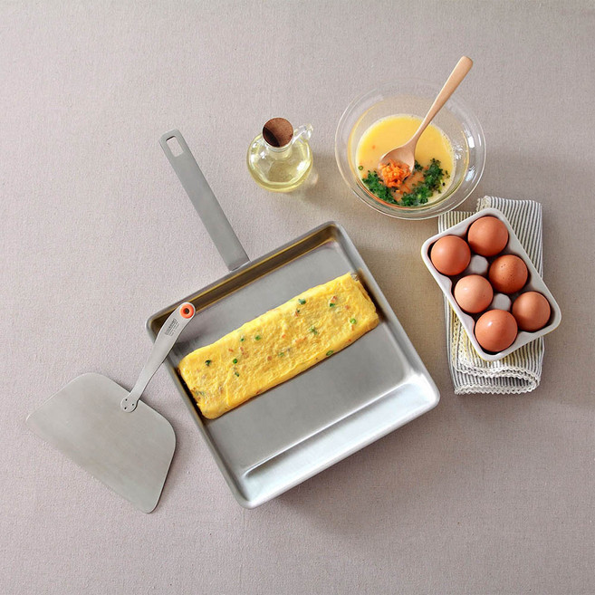 쿡에버 멀티 사각팬 뒤집개포함 계란말이 스텐 인덕션후라이팬 에그 스탠 토스트 ih 네모, 1개