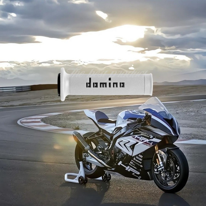 Domino A010/A450 系列摩托車改裝通用手把膠, 1個, 天空白色黑字