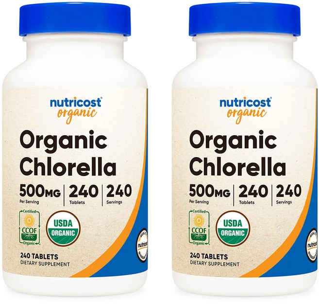뉴트리코스트 오가닉 클로렐라 500mg 240태블릿 2병, 240정, 2개 - 쿠팡