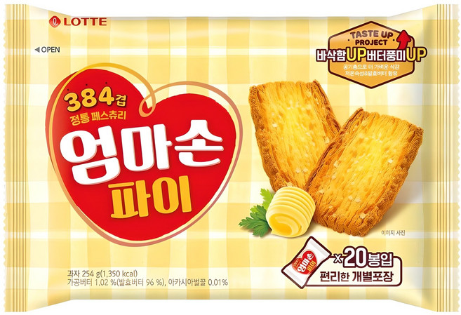 롯데웰푸드 엄마손파이, 254g, 1개