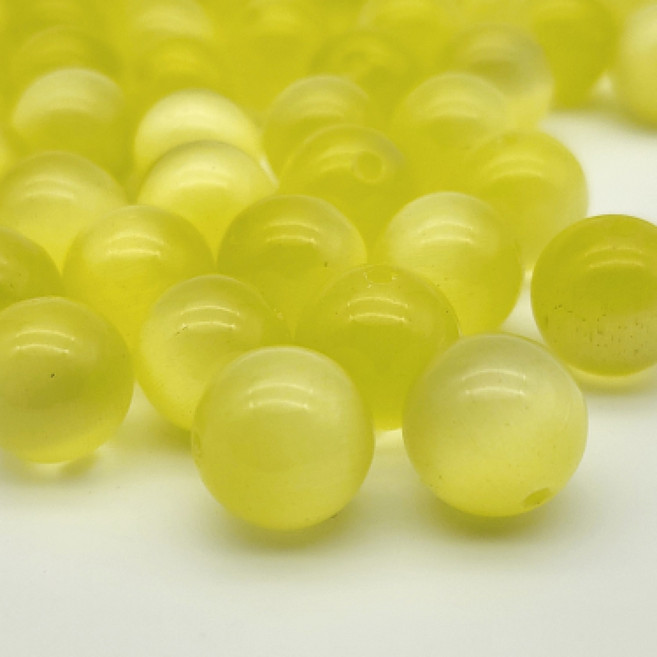 [모크재료방] 캣츠아이 10mm, 50개, 라이트옐로우