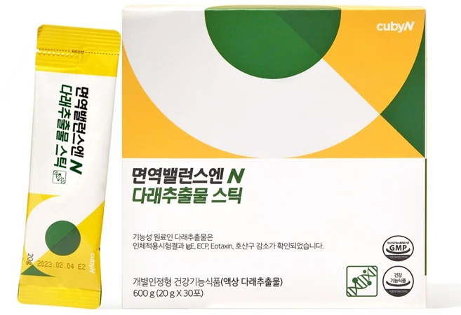 큐비앤 면역밸런스엔 다래추출물 스틱 30p, 600g, 1개 - 쿠팡