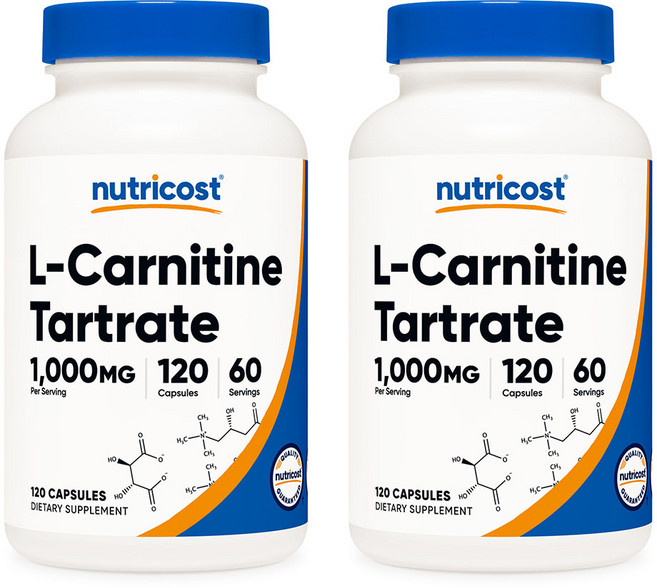 뉴트리코스트 L-카르니틴 타르트레이트 1000mg 120캡슐 2병, 120정, 2개