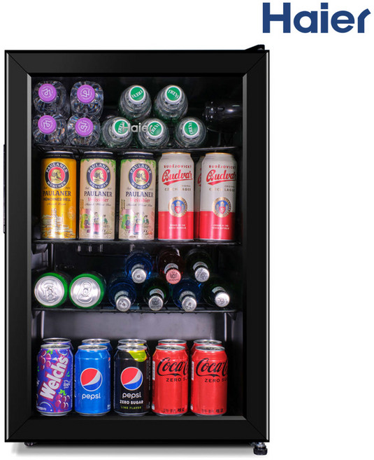 하이얼 홈바 다용도 쇼케이스 미니 냉장고 70L, HOME BAR BLACK, HSC70MDB