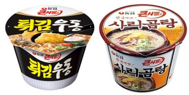 사리곰탕큰컵 111g*6개+튀김우동큰컵 111g*6개, 1개