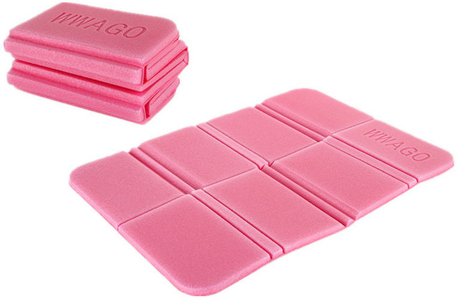 와고 1인용 돗자리 휴대용 초경량 접이식 피크닉 포켓 매트, 핑크