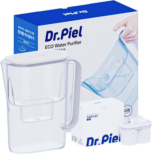 닥터피엘 에코 피처형 정수기 2.4L 한국형 미니 정수기 친환경 셀프케어 정수기, 기본세트 (본품 + 필터 1개 / 4개월)