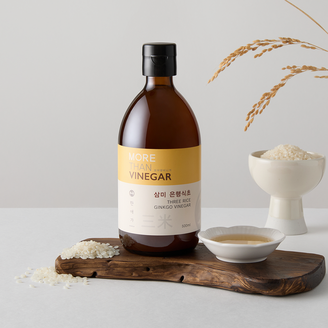 한애가 삼미 은행식초 | 3년 숙성 은행과 3가지 쌀로 빚은 천연발효식초 [원산지:국산(인천광역시 강화군)], 2개, 500ml