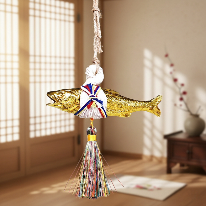 액막이 명태걸이 황금 북어 새해 선물 집들이 선물 고사 명태 걸이