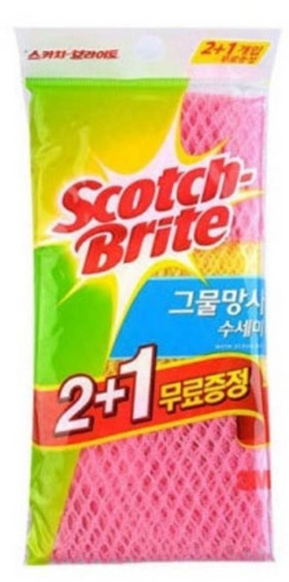 3M 스카치브라이트 쓰리엠 특수연사 거품이 잘생기는 그물망 망사 수세미, 4세트, 3개입
