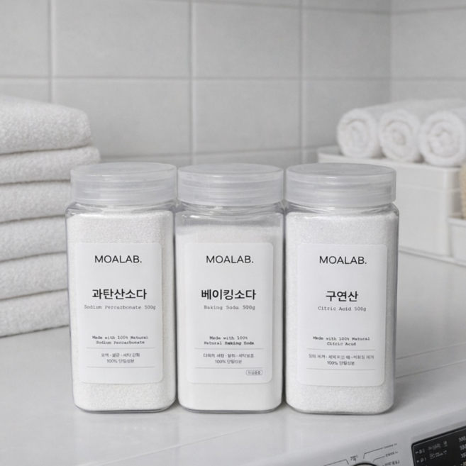 모아랩 소다3종 주방 세탁 욕실 청소 물때 베이킹소다 과탄산소다 구연산 생활필수템 500g, 1개
