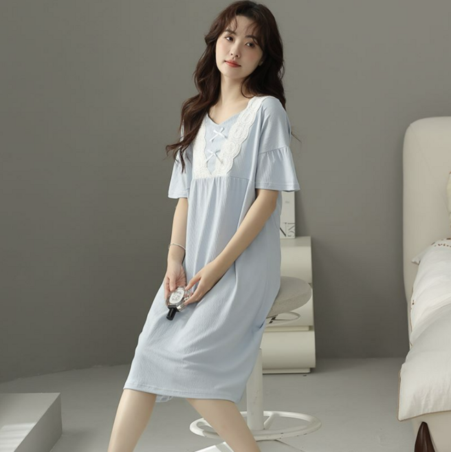 에스와이티 여성 여름 잠옷 라운지웨어 원피스