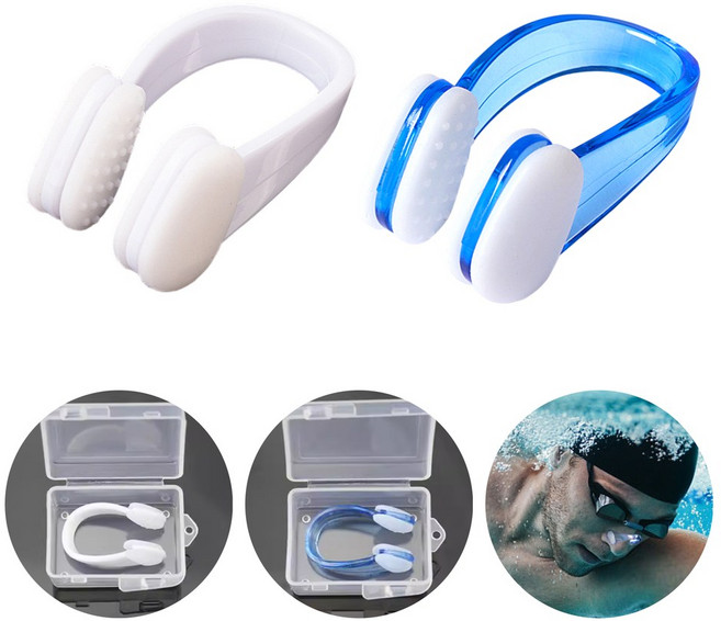 도나토르 실리콘 잠수 코마개 코집게2p, 블루, 2개