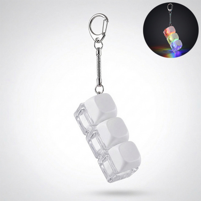 치프몰 파스텔 키보드 열쇠고리, 1개, LED 3캡 화이트