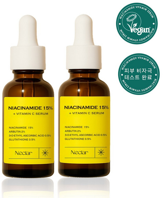네클라 나이아신아마이드 15% 비타민C 미백 세럼 30ml 잡티 앰플 에센스 기미, 2개, 30g