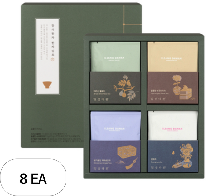 쌍계명차 한차실록 차 선물세트, 계피생강차+지리산 돌배차+황사차+돼지감자차, 8세트