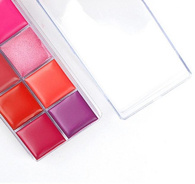 립글로우 립스틱 팔레트 매트 쉬머 오래 지속되는 보습 부드럽고 부드러운 립 12 색, 1개