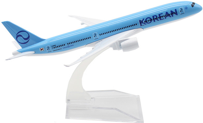 JJC 비행기 모형 16cm 1:400 ~ 20cm 1:300 다이캐스트 장식용 소형 모형항공기, 1개, 신도장 대한한공 A350- 1:400 - 16cm