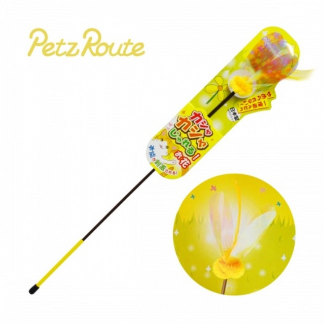 펫츠루트 카샤카샤 재롱스틱(꽃) [화이트] 고양이 막대 치석케어 두뇌개발, 흰색, 3개