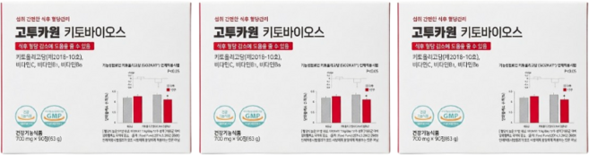 [본사] 식후혈당감소엔 고투카원 키토바이오스 키토올리고당 1개월, 3박스, 90정
