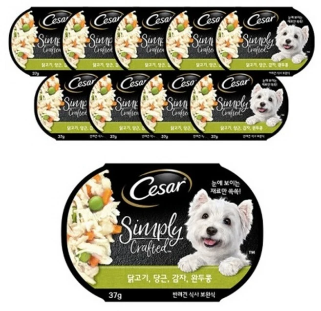 시저 심플리 닭고기 당근 감자 완두콩 37g 10개, 닭 - 쿠팡