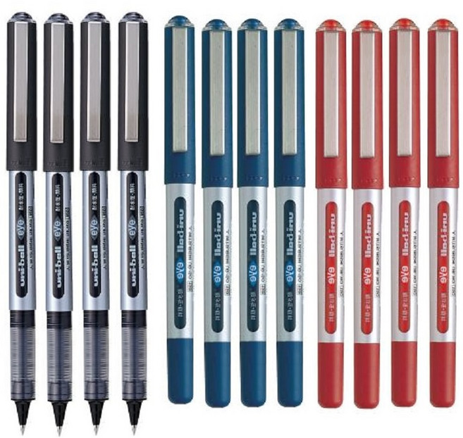 유니볼 아이 수성 볼펜 UB-150 12자루 혼합색상, UB 150 x 12개(흑4청4적4)