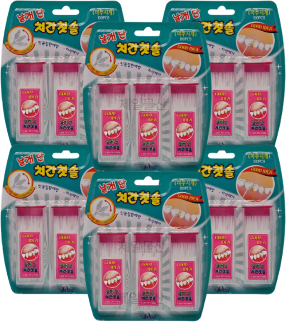 날개단 치간칫솔, 180개입, 6개