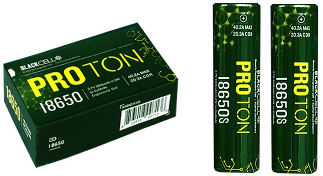 세계최초 고출력 기기및 전자담배용 블랙셀 18650 고방전 안전회로 배터리 회로 제거 불필요 비보호 리튬 충전지 호환, 1개, 2개입