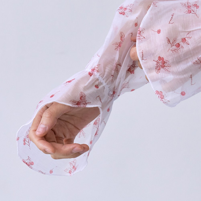 헐렁한팔토시 손등커버 운전 골프 여름 국내생산 팔토시 레이스 여성, 1세트, 체리텐셀레드