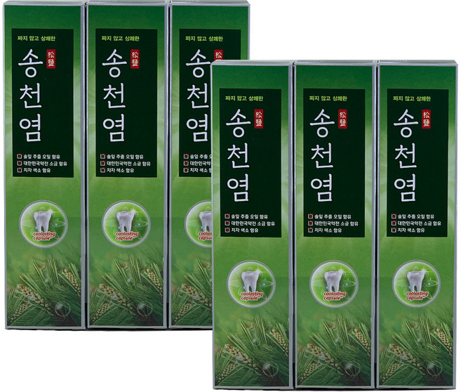 메디안 송천염치약 120g 3입 2개, 6개