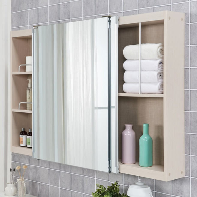 욕실수납장 욕실장 화장실 수납장 슬라이드장 아이보리 세로800, 아이보리 가로1100 세로800, 1개