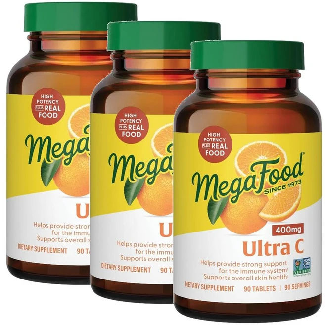 메가푸드 울트라 비타민 C 400mg MegaFood UltraC-400, 3개, 90정 - 쿠팡