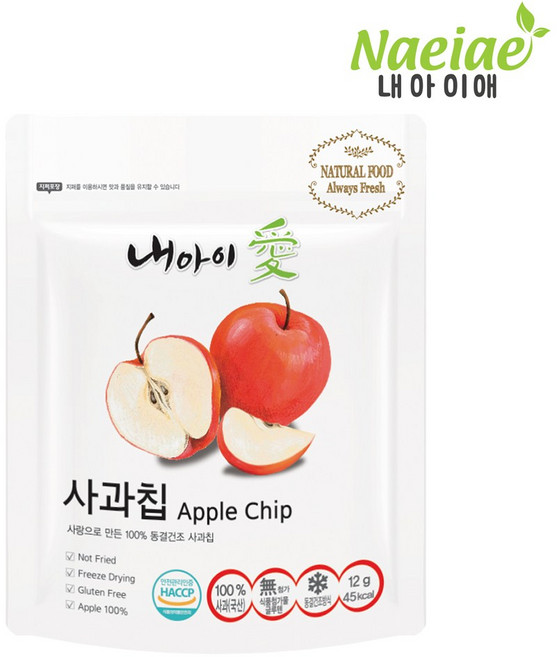 [내아이애] 아기과자 동결건조 과일칩 사과 딸기 배 바나나(추가증정 이벤트), 1개