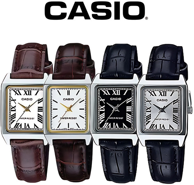 카시오 가죽시계 사각 스퀘어 여자 가죽시계 LTP-V007L