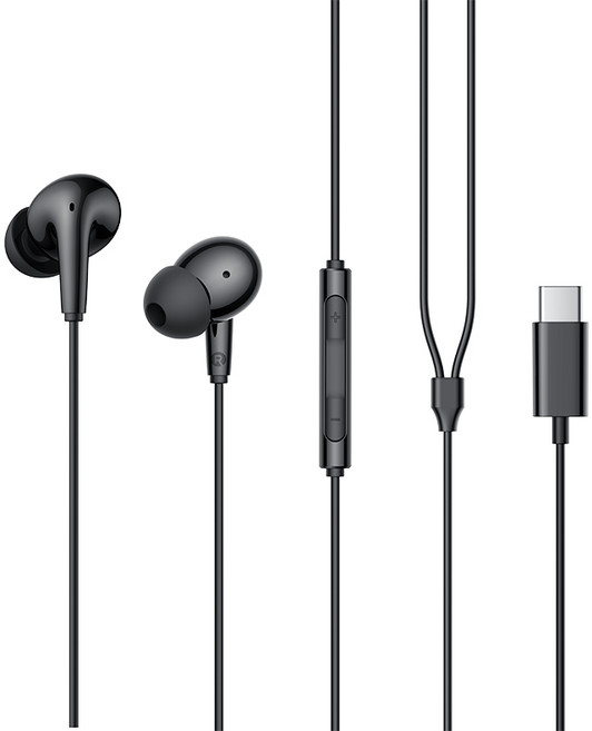 에디파이어 아이폰 갤럭시 호환가능 방수방진 고해상도오디오 꼬임방지 USB-C 인이어 게임용 이어폰, 블랙, P230 USB-C