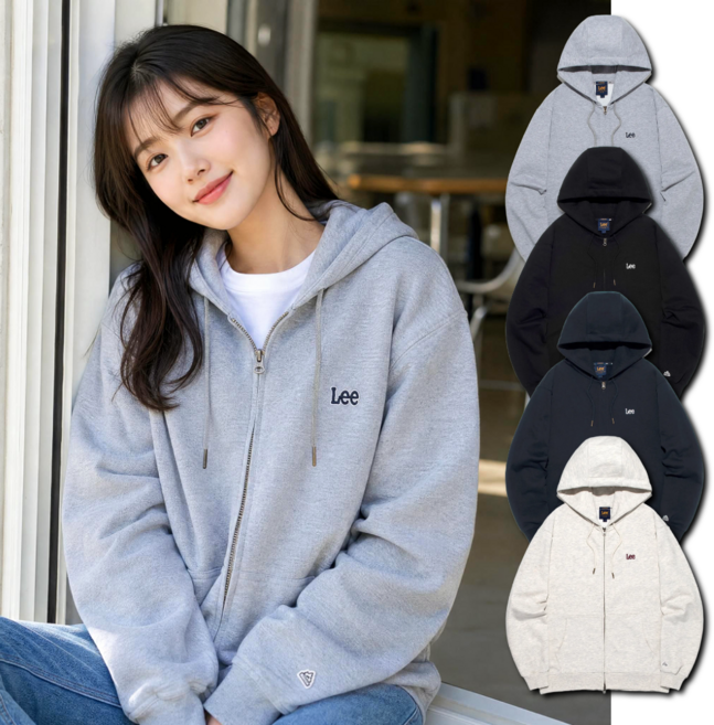 8위 - [매장정품/당일출고] Lee 리 스몰 트위치 로고 후드집업 (4color) + 쇼핑백