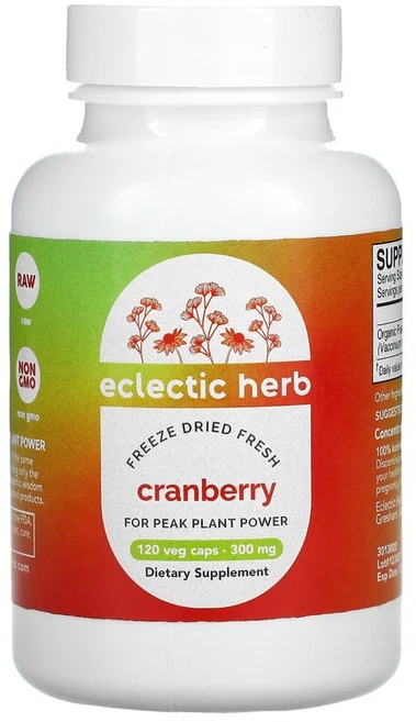 이클레틱 허브 동결 건조 크랜베리 300mg 120 캡슐, 120정, 1개 - 쿠팡