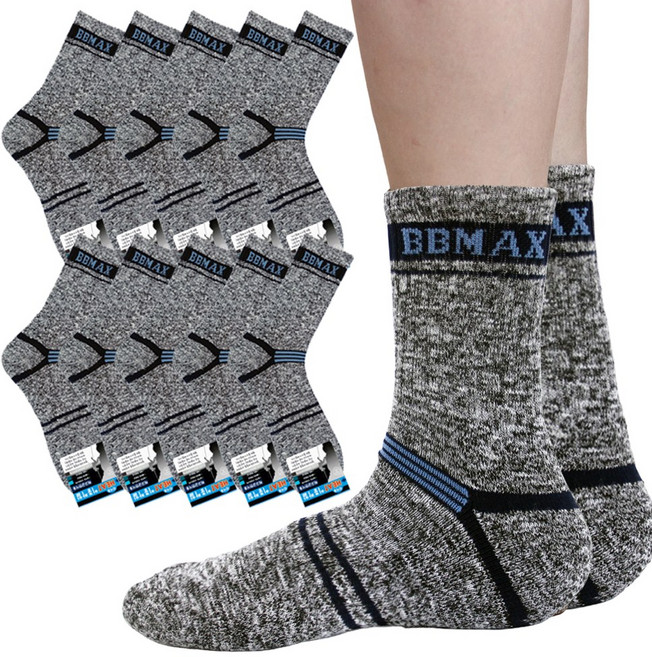 지니양말 10켤레 남성 등산양말 안전 산행 작업 레져 용 2중구조 파일양말, 네이비, 10개