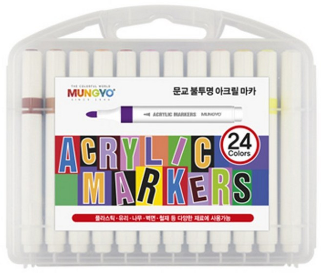 문교 불투명 아크릴마카 24종 세트, 24색, 1세트