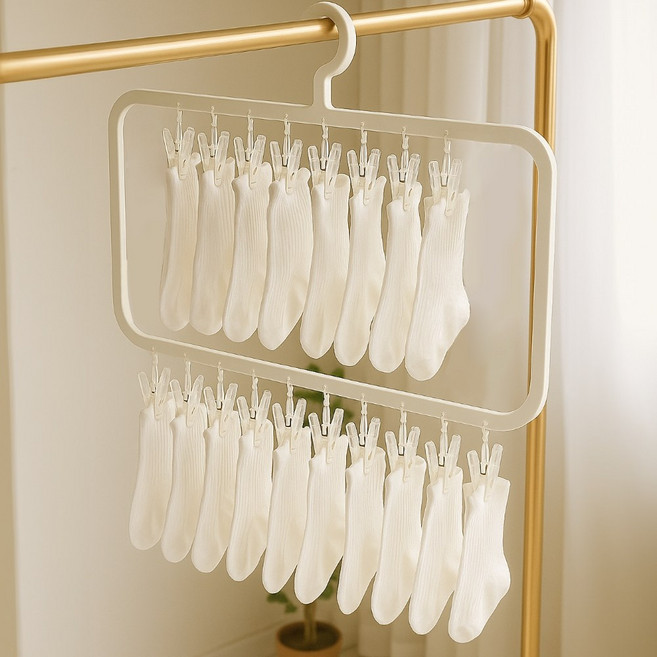 데일리오 걸이형 양말 빨래집게 건조대, 화이트