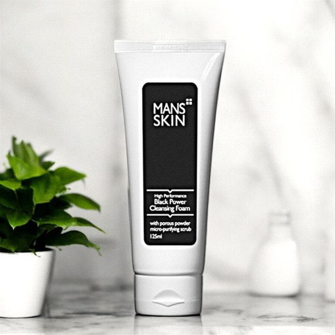 맨즈스킨 하이퍼포먼스 블랙파워 클렌징폼, 1개, 125ml