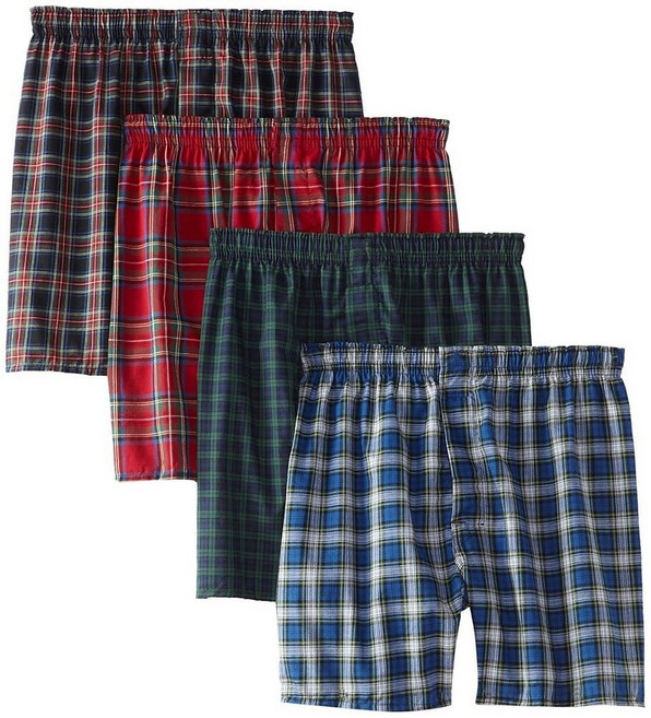 Hanes Ultimate 남성용 4팩 FreshIQ 격자무늬 복서 ComfortFlex 허리 밴드 포함 - 다양한 색상 다양한 타탄 격자 무늬 XL 184112