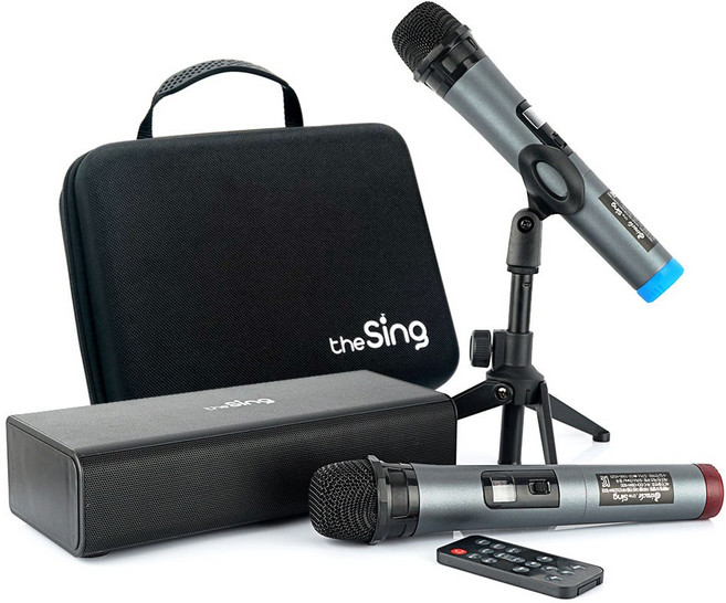 미라클 더씽M200 블루투스 무선 스피커 마이크 행사용 강의용 자동차노래방, B셋트:마이크2개+스탠드2개+가방